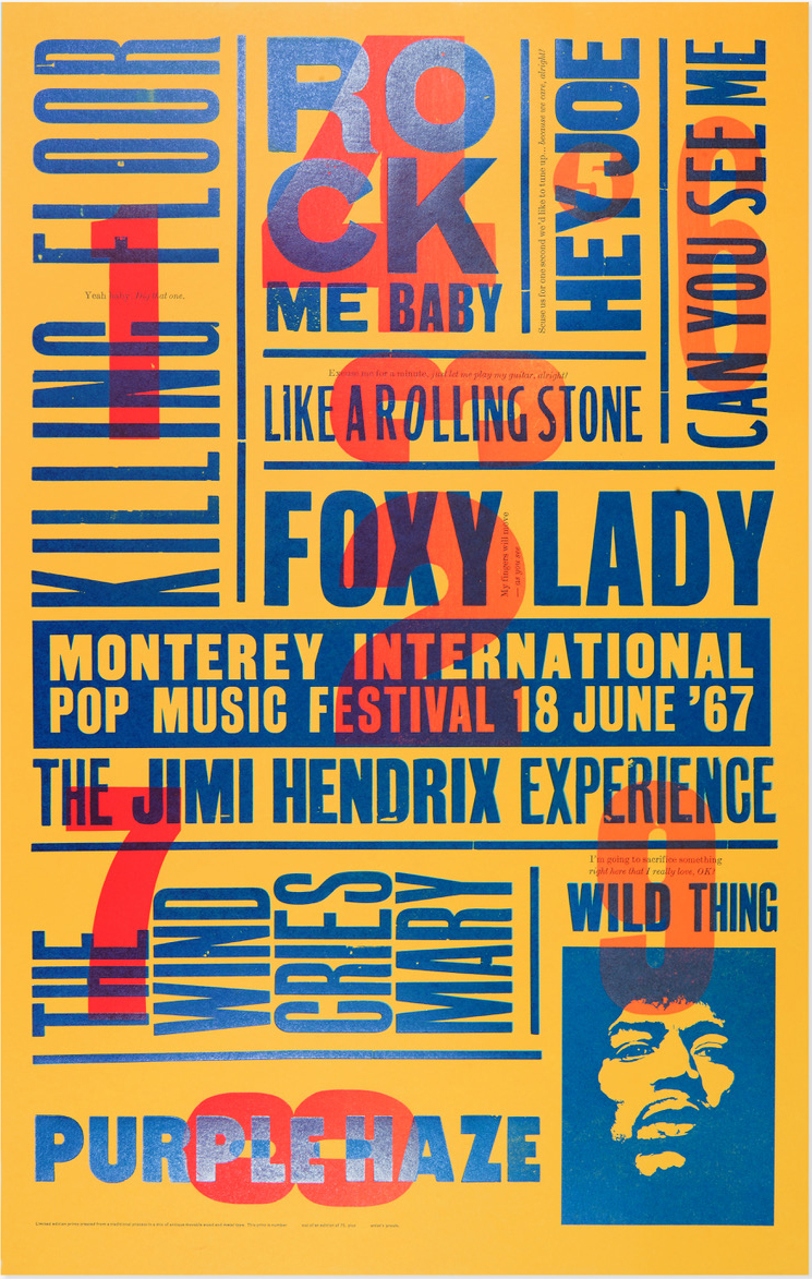 Jimi Hendrix Experience At Monterey Print 8 x 10 