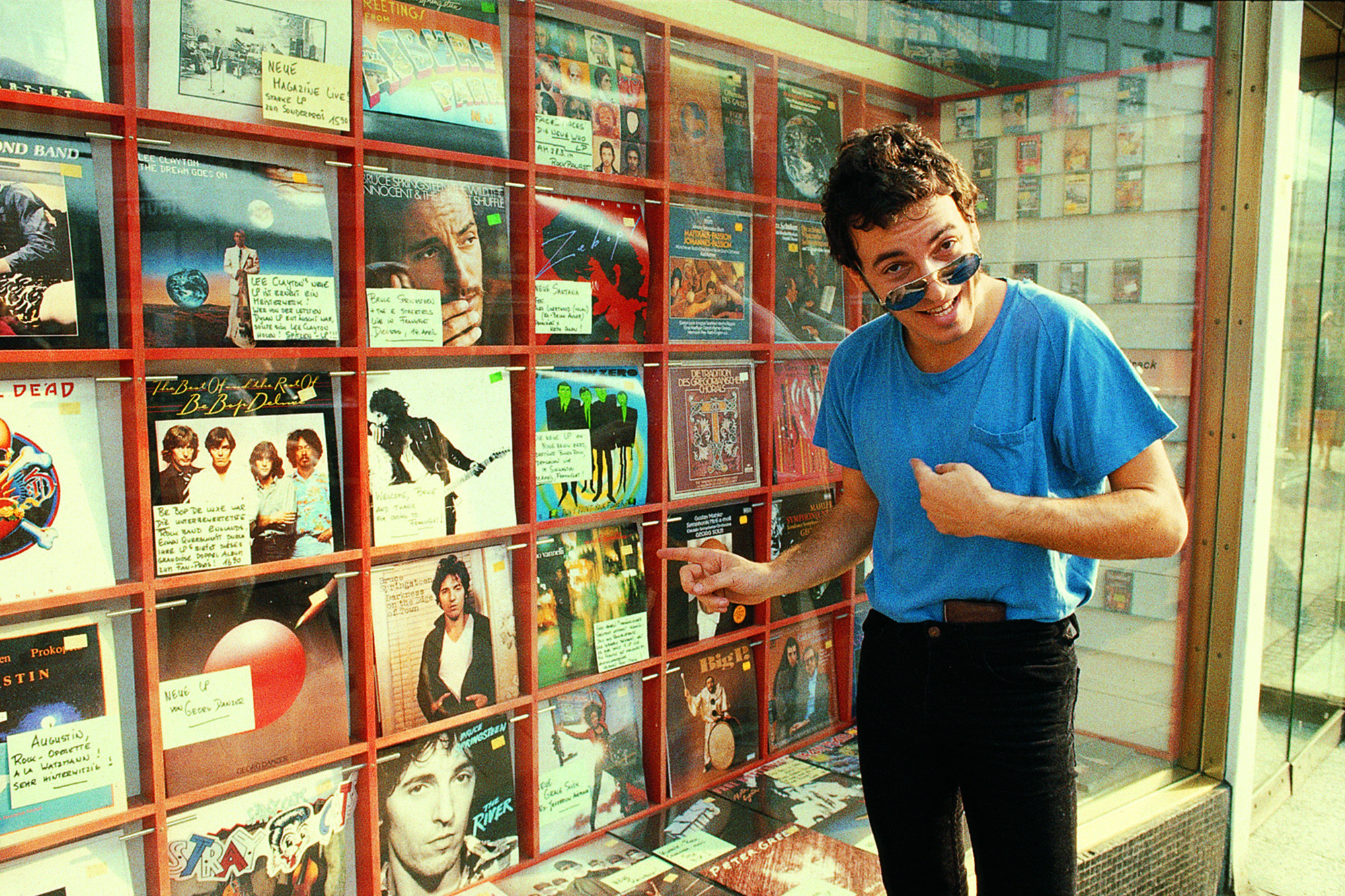 Jim Marchese: Bruce Springsteen - Record shop window, Lucerne, April 1981 - Snap Galleries